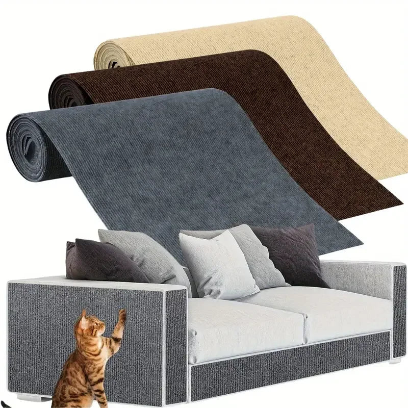 Self-Adhesive Cat Scratching Board Trimmable Cat Carpet Mat Anti Cat Scratcher Furniture Couch Corner Indoor Sofa Wall Protector - PrimeNest