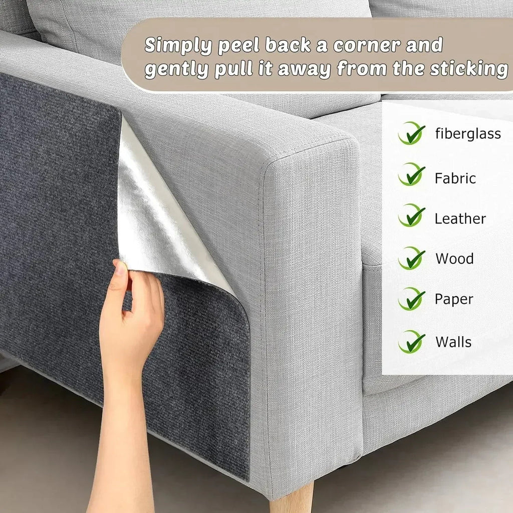 Self-Adhesive Cat Scratching Board Trimmable Cat Carpet Mat Anti Cat Scratcher Furniture Couch Corner Indoor Sofa Wall Protector - PrimeNest
