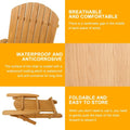Set of 2 Adirondack Outdoor Patio Deck Wood Lounge Chair Folding Patio Furniture - PrimeNest
