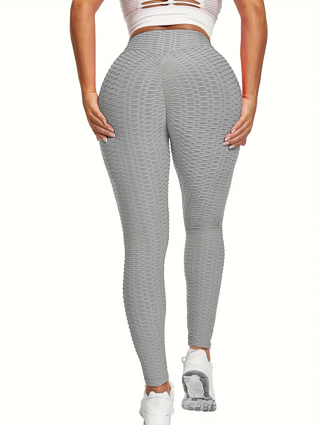 Sexy Bubble Yoga Fitness Leggings Solid Color Slim Fit Hip Lifting Sports Pants WOMEN'S Sportswear - PrimeNest