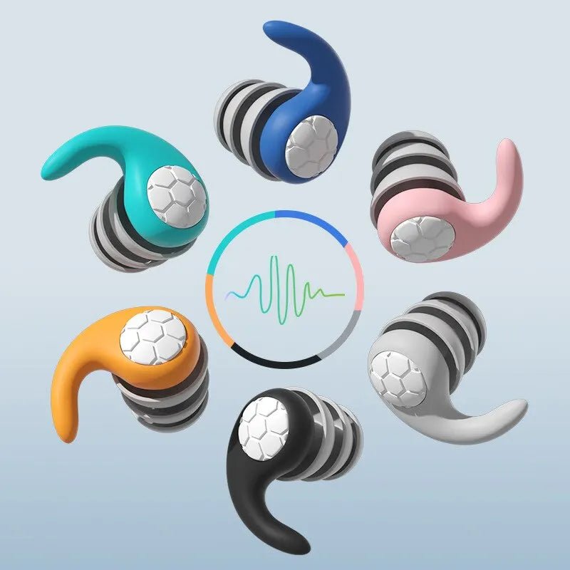 Silicone Noise Cancelling Earplugs Noise Filter Sleep Swimming Waterproof Three Layer Mute Earplugs - PrimeNest