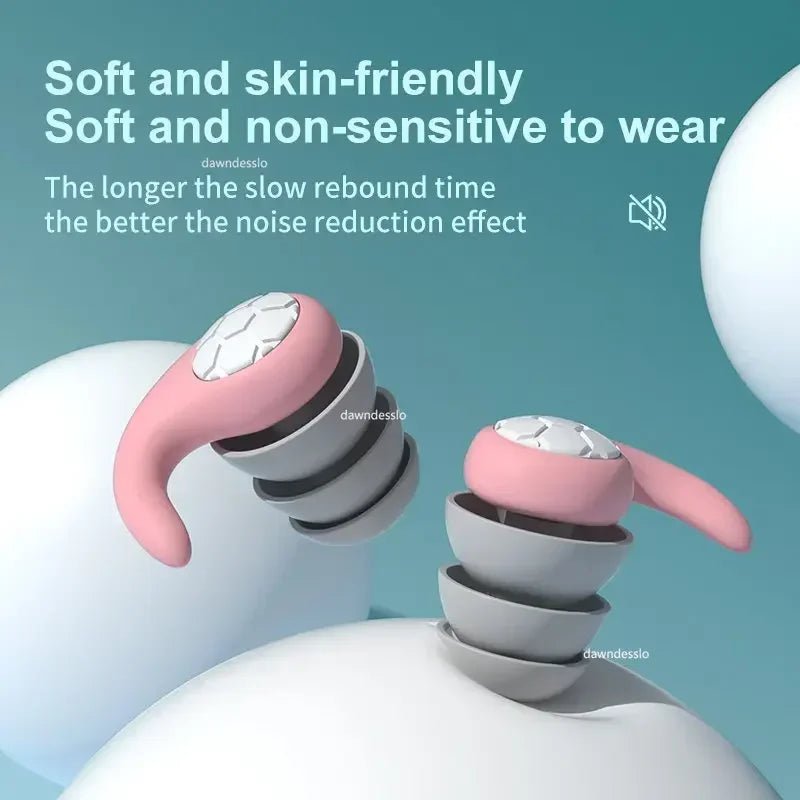 Silicone Noise Cancelling Earplugs Noise Filter Sleep Swimming Waterproof Three Layer Mute Earplugs - PrimeNest
