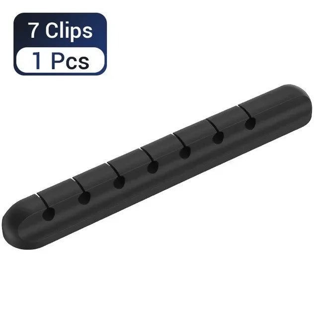 Silicone USB Cable Organizer USB Charging Cable Winder Desktop Tidy Management Clips Cable Holder For Mouse earphone Accessories - PrimeNest