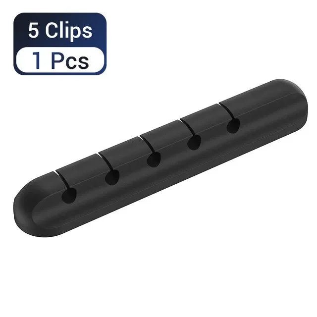 Silicone USB Cable Organizer USB Charging Cable Winder Desktop Tidy Management Clips Cable Holder For Mouse earphone Accessories - PrimeNest