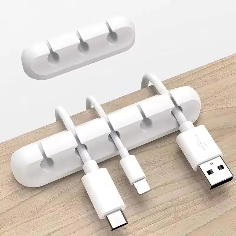 Silicone USB Cable Organizer USB Charging Cable Winder Desktop Tidy Management Clips Cable Holder For Mouse earphone Accessories - PrimeNest