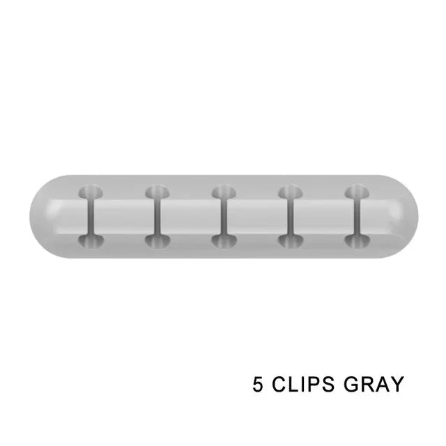 Silicone USB Cable Organizer USB Charging Cable Winder Desktop Tidy Management Clips Cable Holder For Mouse earphone Accessories - PrimeNest