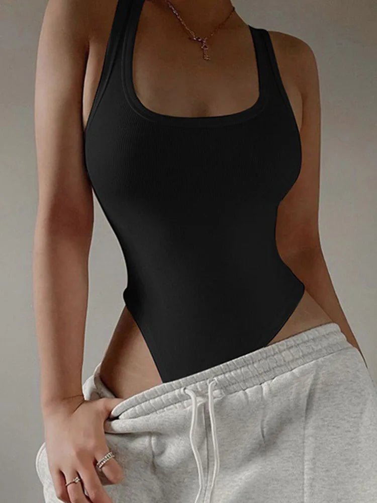 Sleeveless Knit Bodysuit Hot Summer Sexy Bodycon Off Shoulder Halter Tops Casual Street Bodice For Women ClubWear - PrimeNest