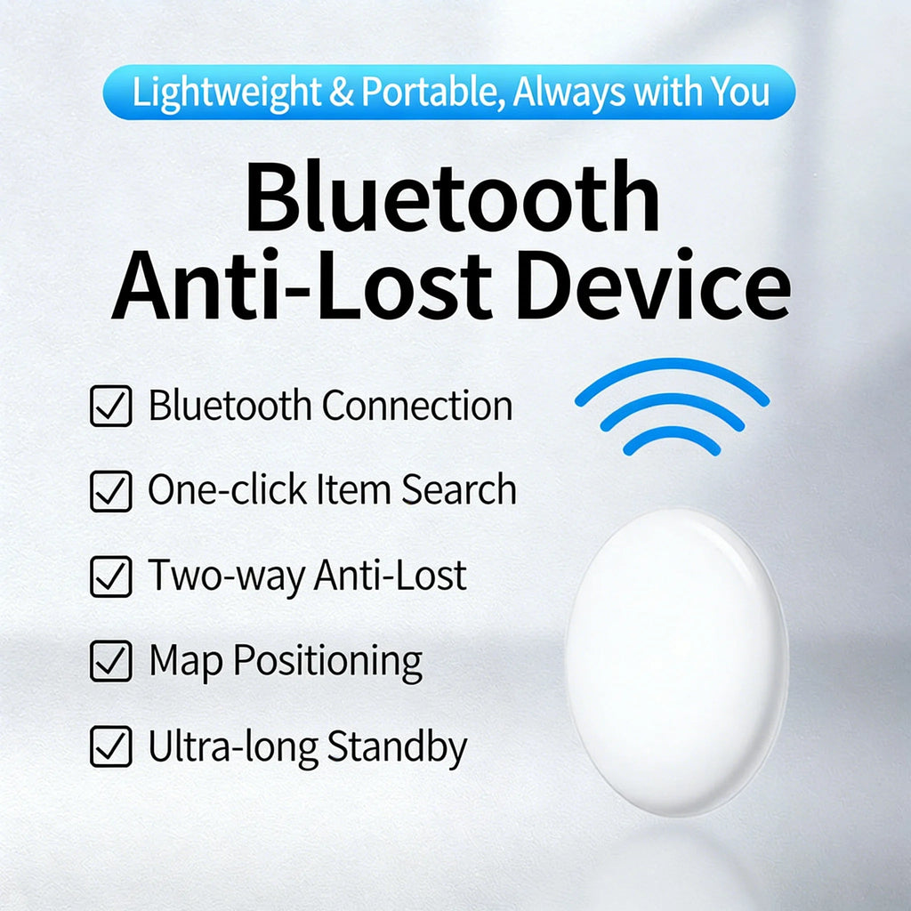 Smart Bluetooth GPS Anti-Lose Tracker Sound Locate Msg Reminder Alarm for Keys Wallets Pets Compatible iOS Android - PrimeNest