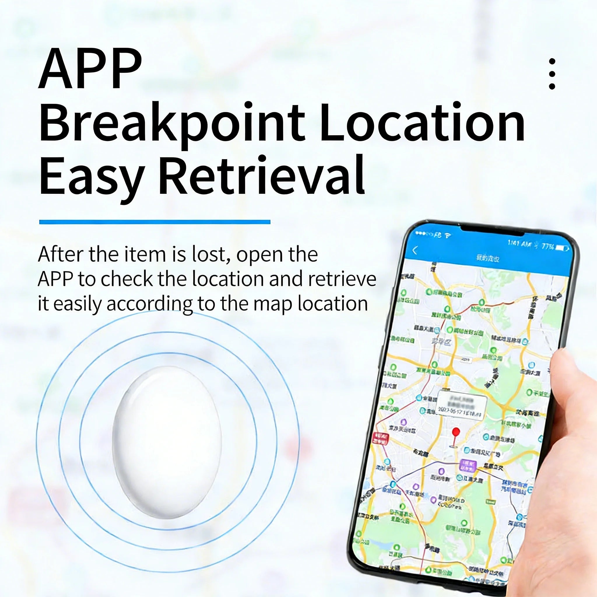 Smart Bluetooth GPS Anti-Lose Tracker Sound Locate Msg Reminder Alarm for Keys Wallets Pets Compatible iOS Android - PrimeNest
