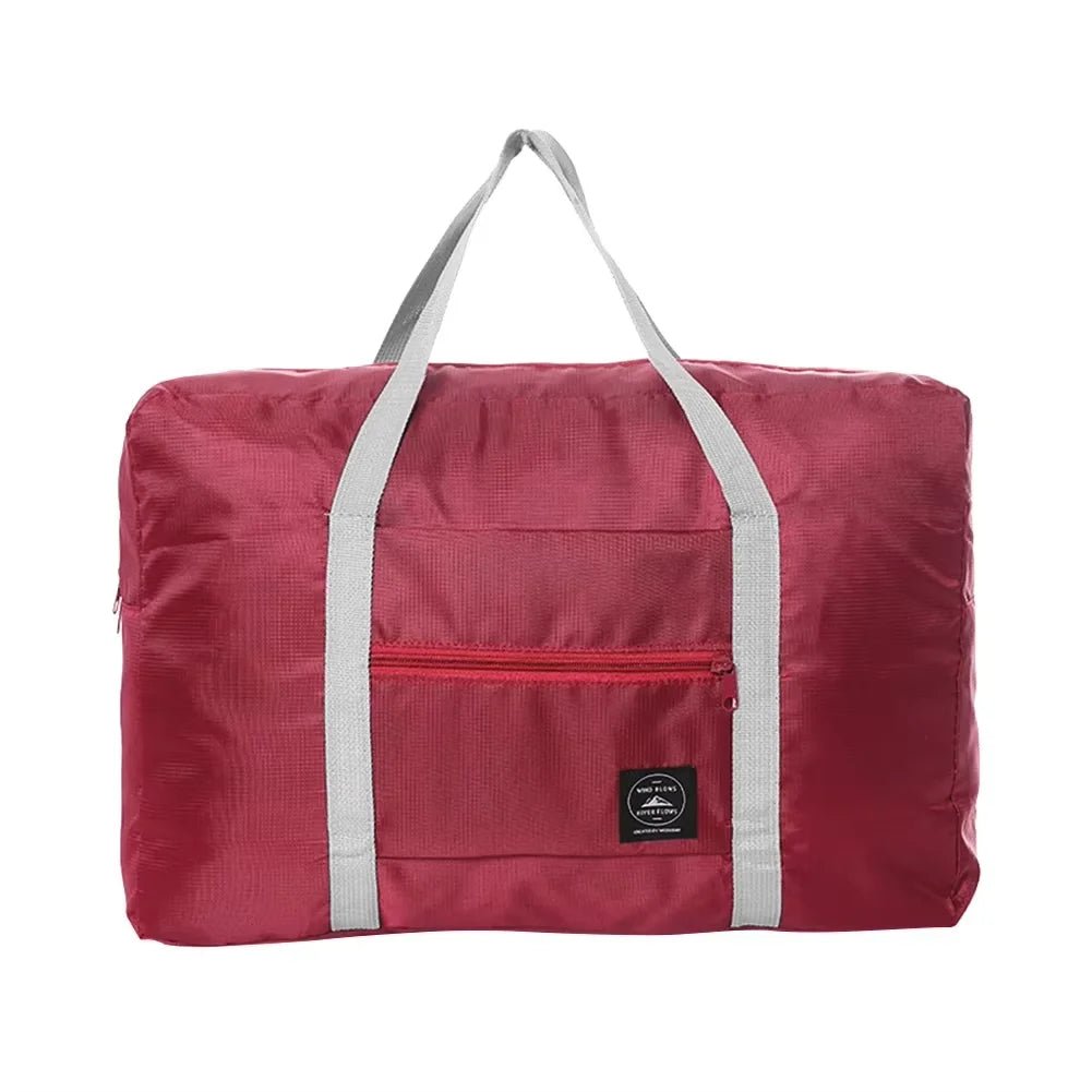 Solid Color Waterproof Folding Travel Bag Lightweight Large Capacity Luggage Bag - PrimeNest