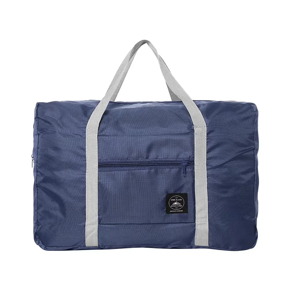 Solid Color Waterproof Folding Travel Bag Lightweight Large Capacity Luggage Bag - PrimeNest