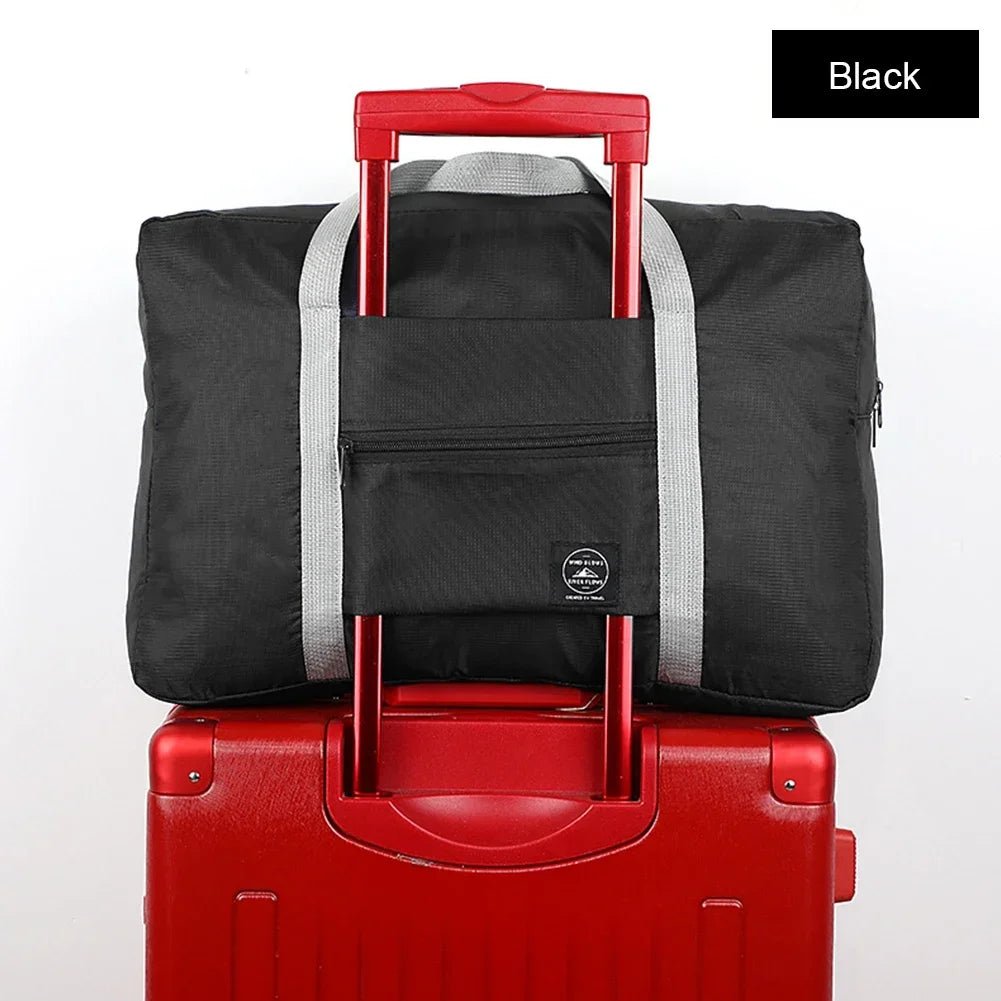 Solid Color Waterproof Folding Travel Bag Lightweight Large Capacity Luggage Bag - PrimeNest