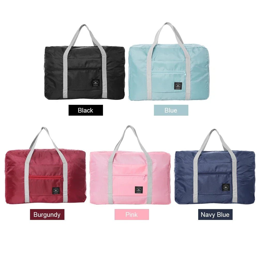 Solid Color Waterproof Folding Travel Bag Lightweight Large Capacity Luggage Bag - PrimeNest