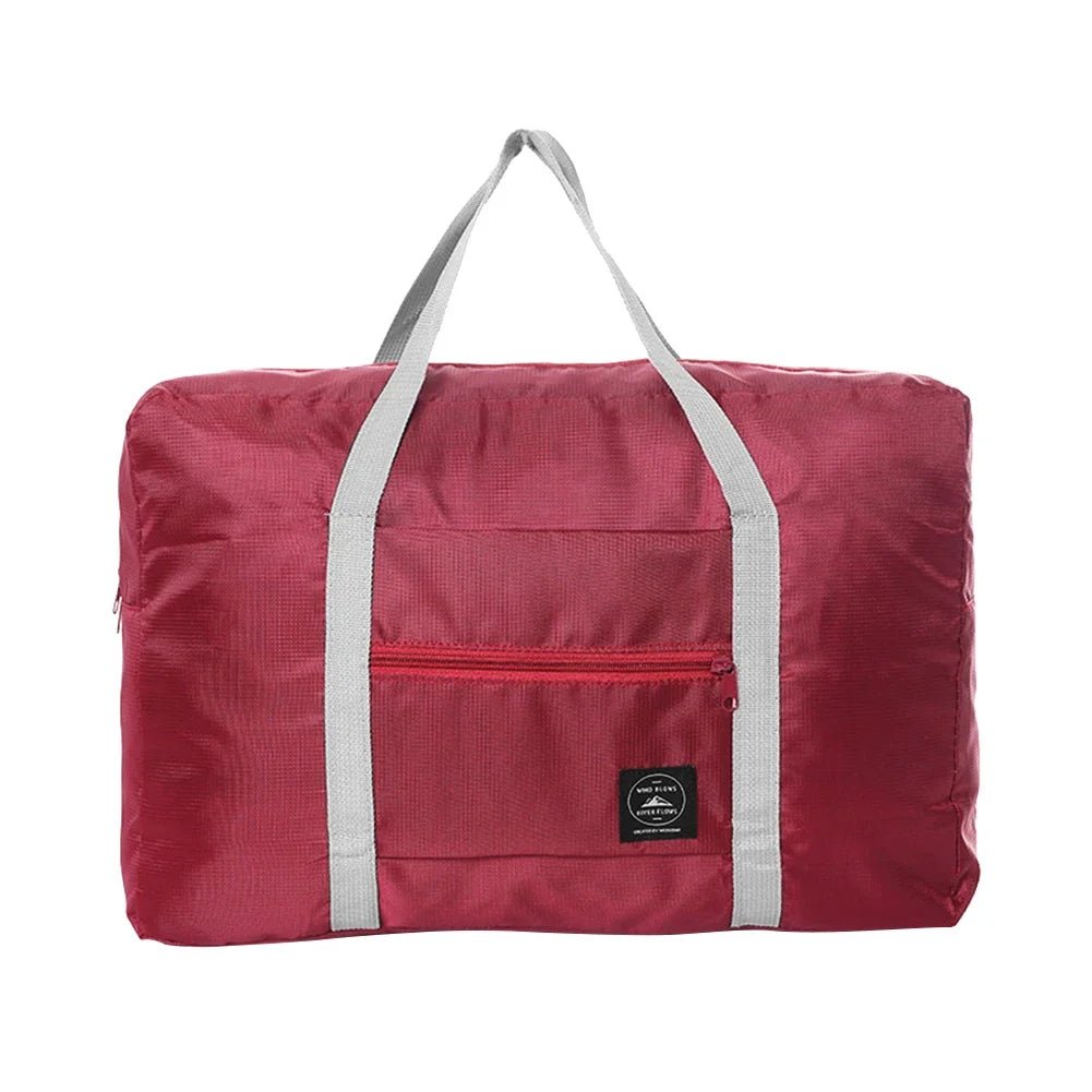 Solid Color Waterproof Folding Travel Bag Lightweight Large Capacity Luggage Bag - PrimeNest