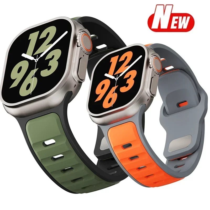 Sport Silicone Strap For Apple Watch ultra 2 49mm Band 45mm 44mm 42mm 46mm 44 mm correa bracelet iwatch Series 10 9 8 7 6 5 4 se - PrimeNest