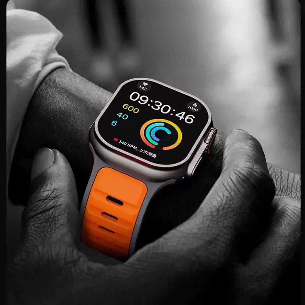 Sport Silicone Strap For Apple Watch ultra 2 49mm Band 45mm 44mm 42mm 46mm 44 mm correa bracelet iwatch Series 10 9 8 7 6 5 4 se - PrimeNest