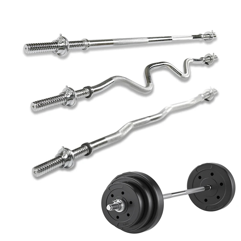Standard Straight and Curved Dumbbell Bars, Weight Lift, Training Barbell, Gym and Home, Fitness Equipment, 25mm, 1.2m, 1.5m - PrimeNest