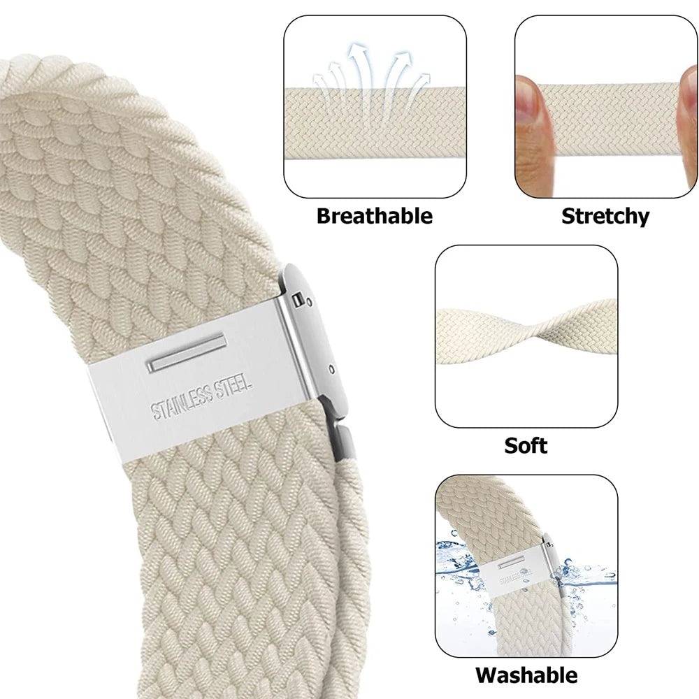 Strap For Apple watch band 46mm 45mm 44mm 49mm 40mm 41mm 42mm Braided loop correa bracelet iWatch series 10 8 9 7 5 2030 - PrimeNest