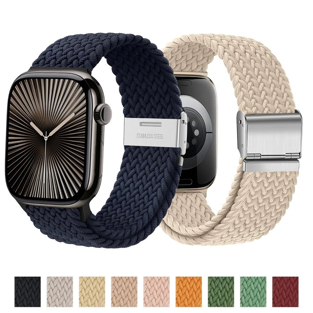 Strap For Apple watch band 46mm 45mm 44mm 49mm 40mm 41mm 42mm Braided loop correa bracelet iWatch series 10 8 9 7 5 2030 - PrimeNest