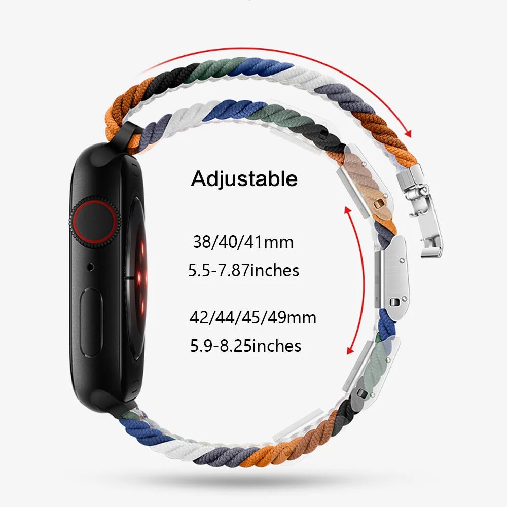 Strap For Apple watch band 46mm 45mm 44mm 49mm 40mm 41mm 42mm Braided loop correa bracelet iWatch series 10 8 9 7 5 2030 - PrimeNest