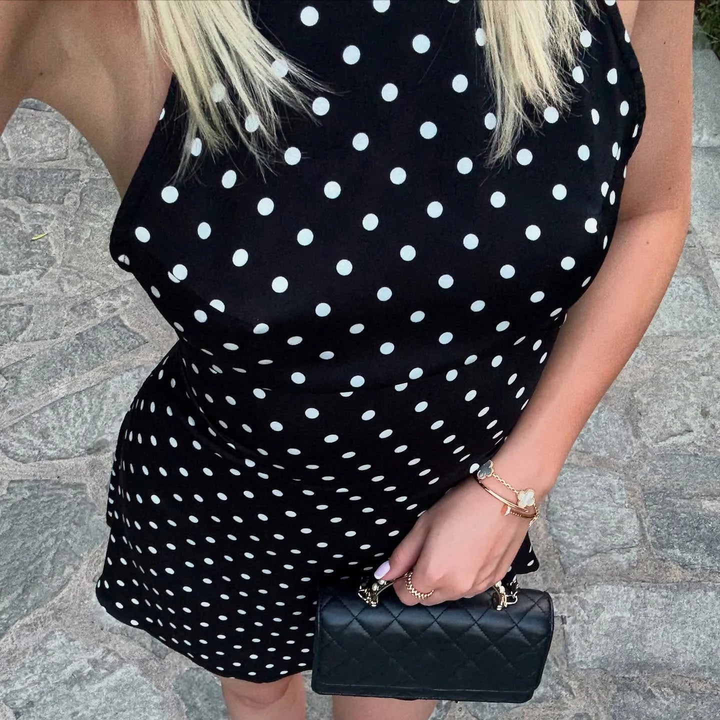 SUCHCUTE Sexy Polka Dot Print Halter Dress For Women Elegant Party Slim Backless Sleeveless Mini Dress Summer Vacation Outfits - PrimeNest