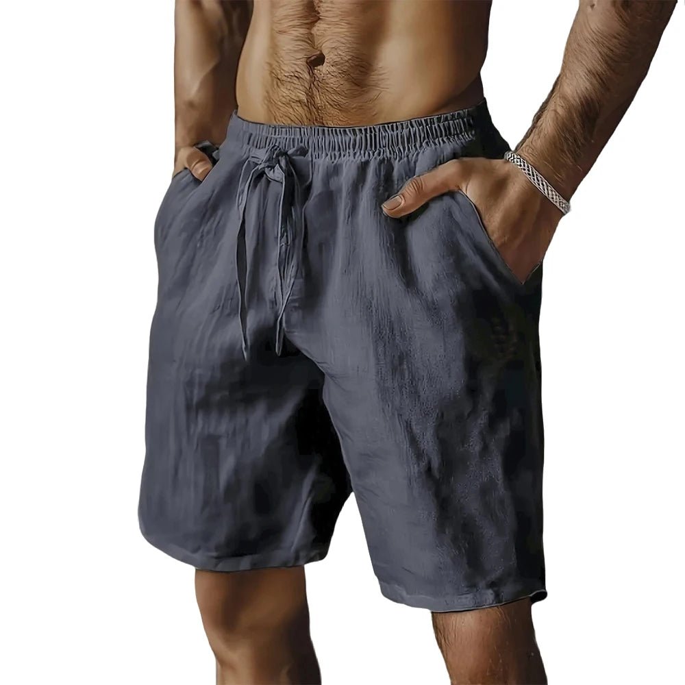 Summer New Men's Breathable Shorts Hawaii Beach Short Pants Male Solid Color Trousers Loose Lightweight Short Streetwear - PrimeNest