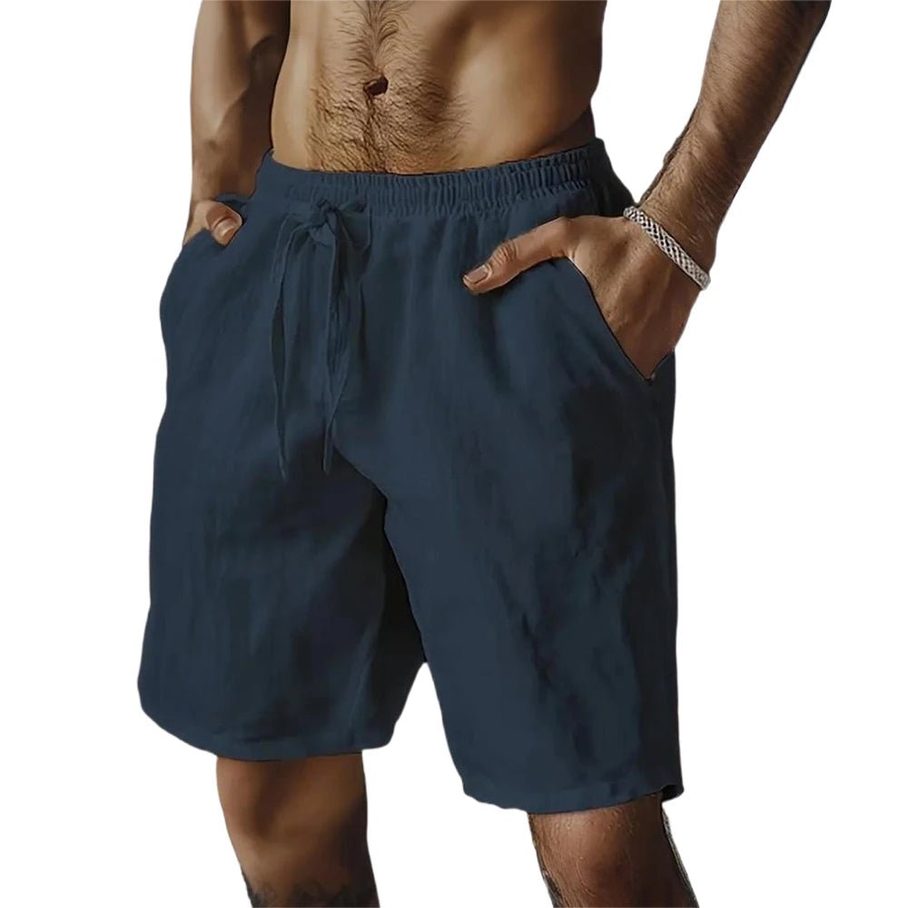 Summer New Men's Breathable Shorts Hawaii Beach Short Pants Male Solid Color Trousers Loose Lightweight Short Streetwear - PrimeNest