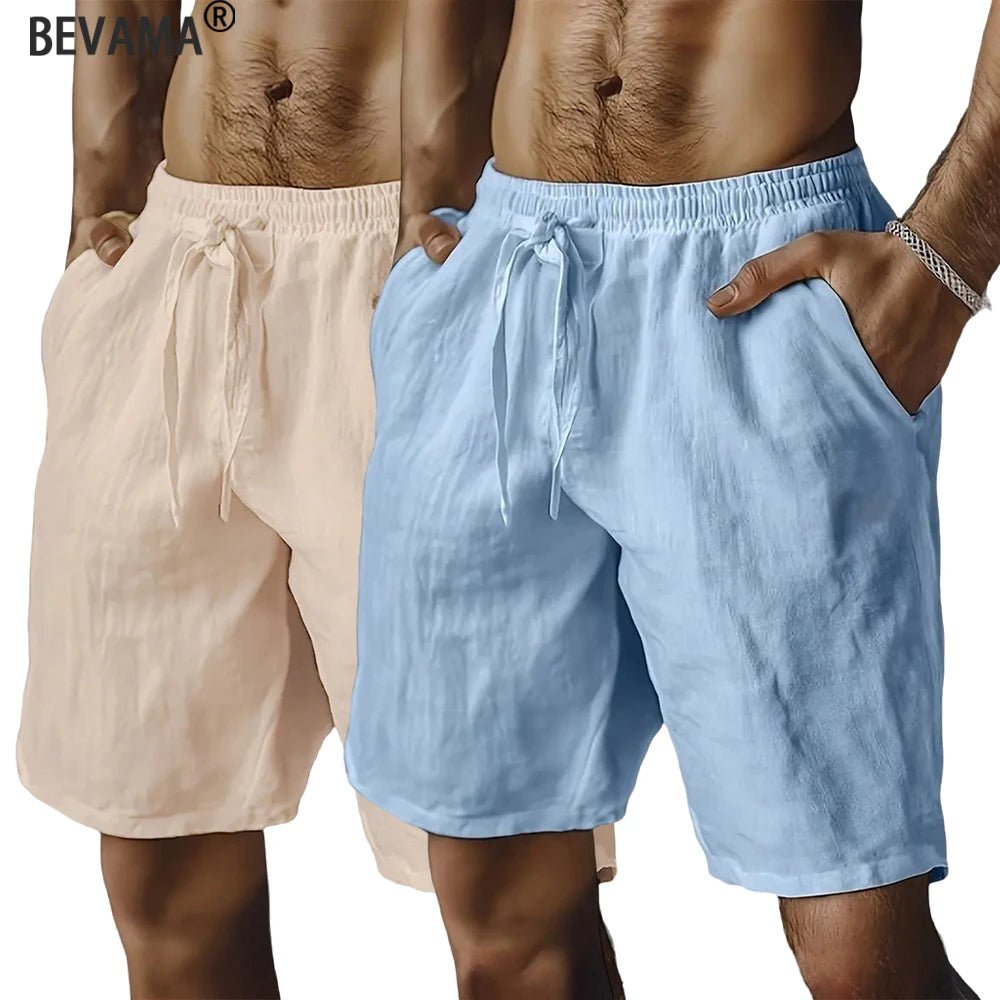 Summer New Men's Breathable Shorts Hawaii Beach Short Pants Male Solid Color Trousers Loose Lightweight Short Streetwear - PrimeNest