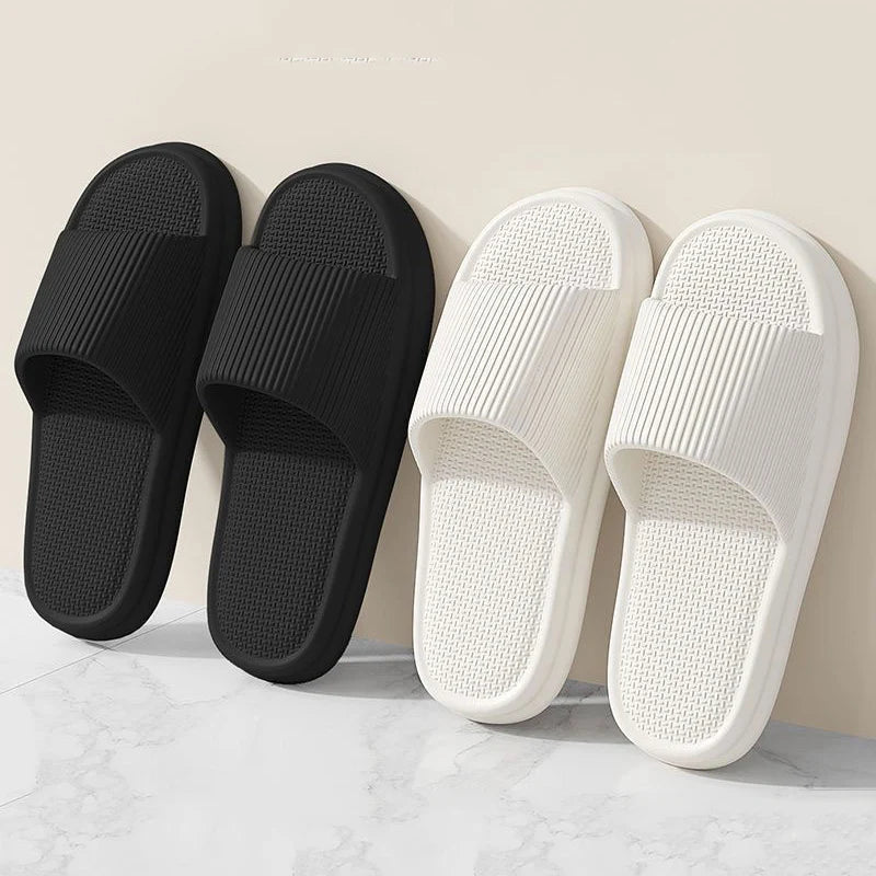 Summer Slippers For Women Men Soft Lightweight Indoor Home Slides Cloud Slipper Men Flat Sandals Beach Shoes Man Male Flip Flops - PrimeNest
