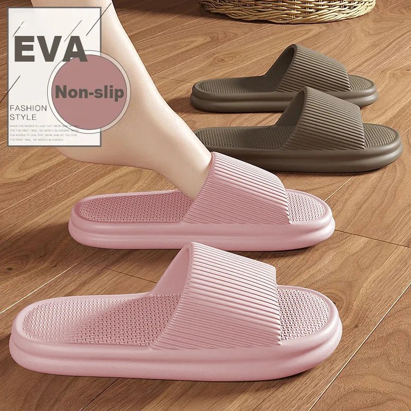 Summer Slippers For Women Men Soft Lightweight Indoor Home Slides Cloud Slipper Men Flat Sandals Beach Shoes Man Male Flip Flops - PrimeNest