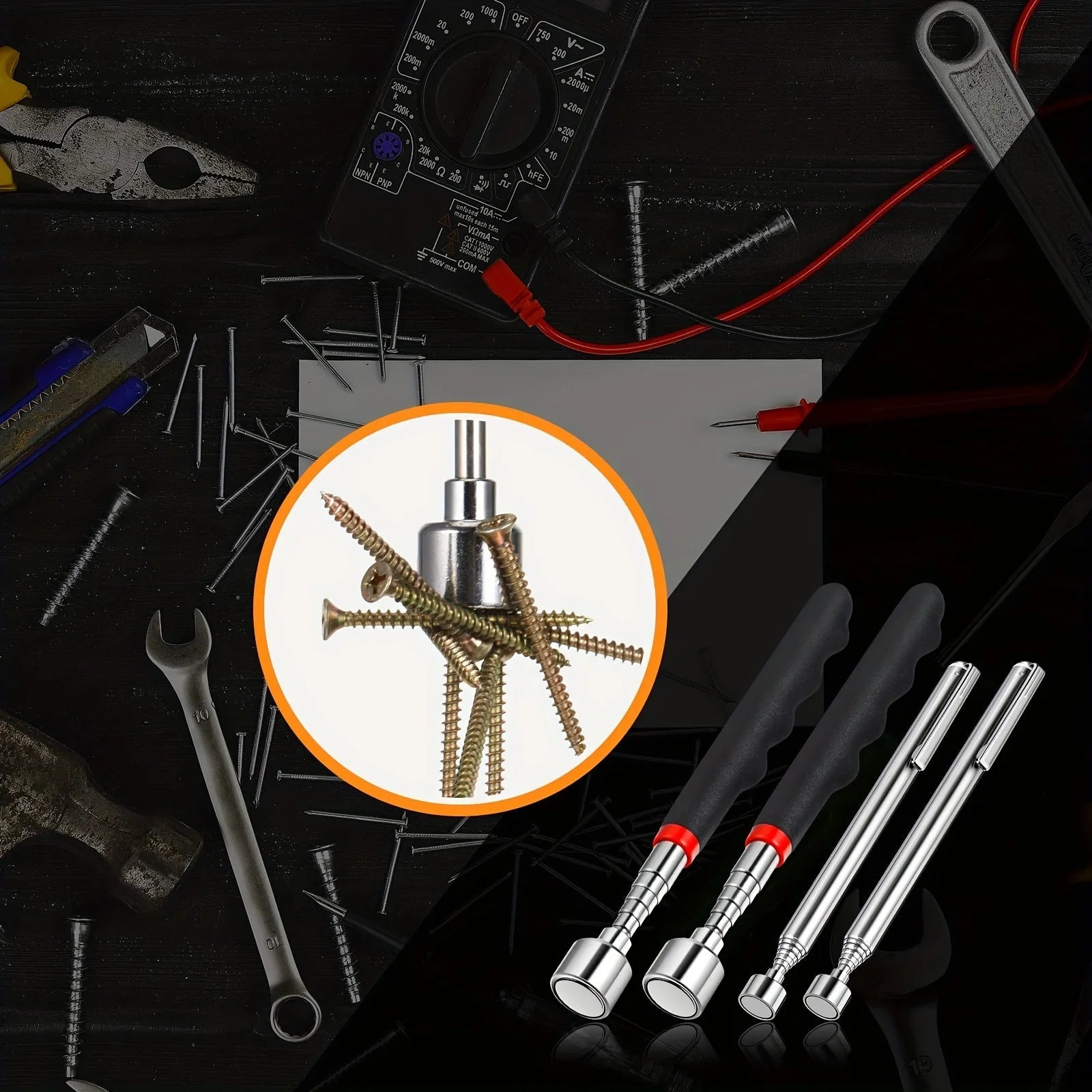 Telescopic magnet picking tool for hard to reach areas - PrimeNest