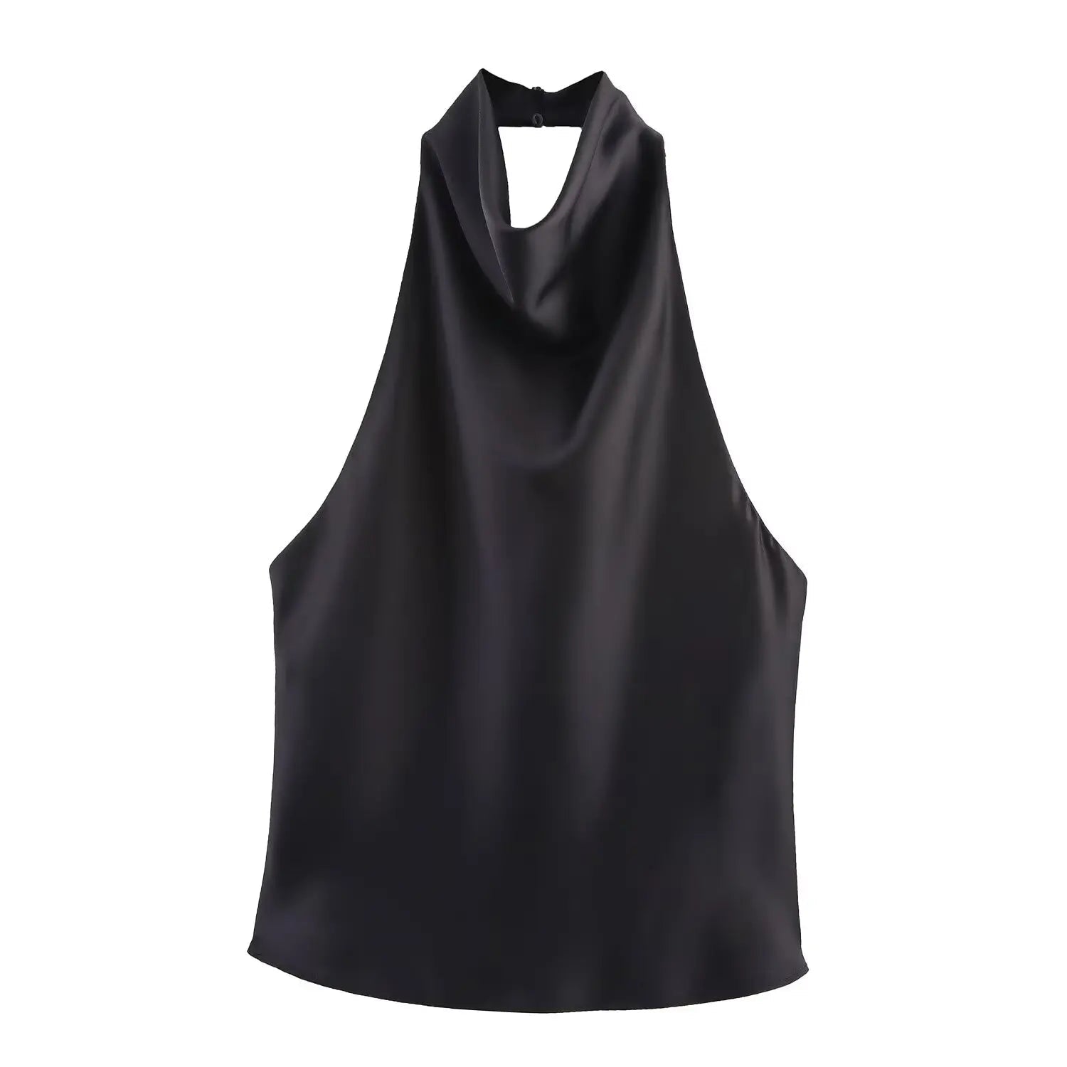 TFMLN 2025 Women Sexy Halter Top Spring Summer Sexy Backless High Street Waistcoat Female Fashion Solid Elegant Halter Neck Tops - PrimeNest