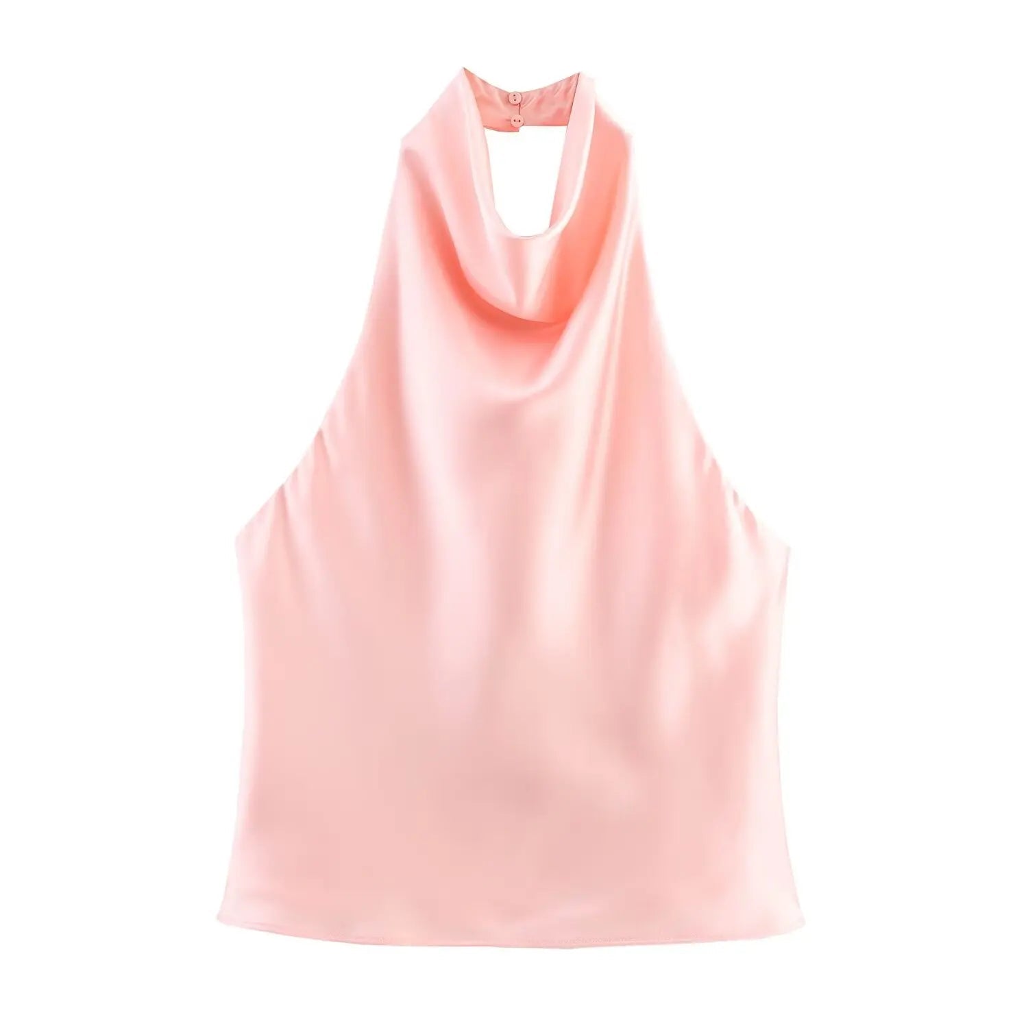 TFMLN 2025 Women Sexy Halter Top Spring Summer Sexy Backless High Street Waistcoat Female Fashion Solid Elegant Halter Neck Tops - PrimeNest