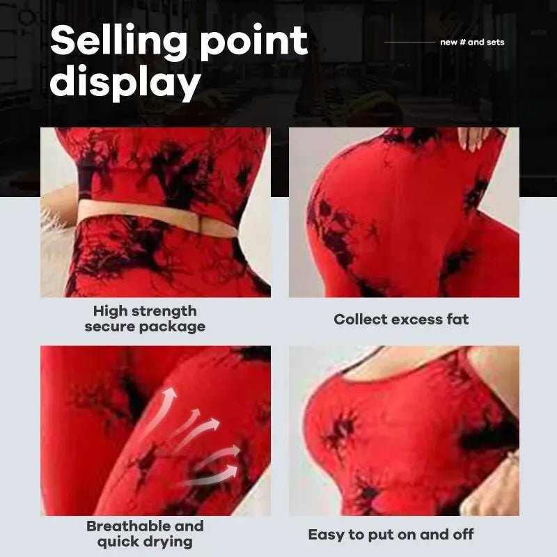 Tie Dye Yoga Women's Tracksuit Fitness Yoga Sets Sportswear Workout Bra+High Waist Leggings Gym Clothing Seamless Sports Suits - PrimeNest