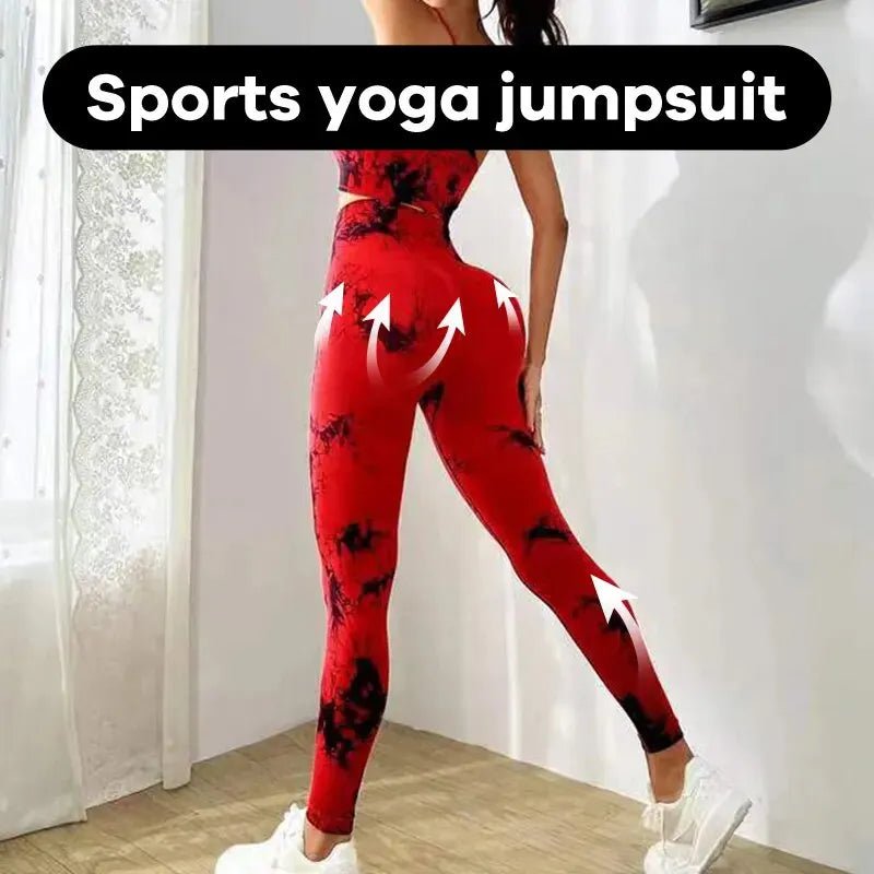Tie Dye Yoga Women's Tracksuit Fitness Yoga Sets Sportswear Workout Bra+High Waist Leggings Gym Clothing Seamless Sports Suits - PrimeNest