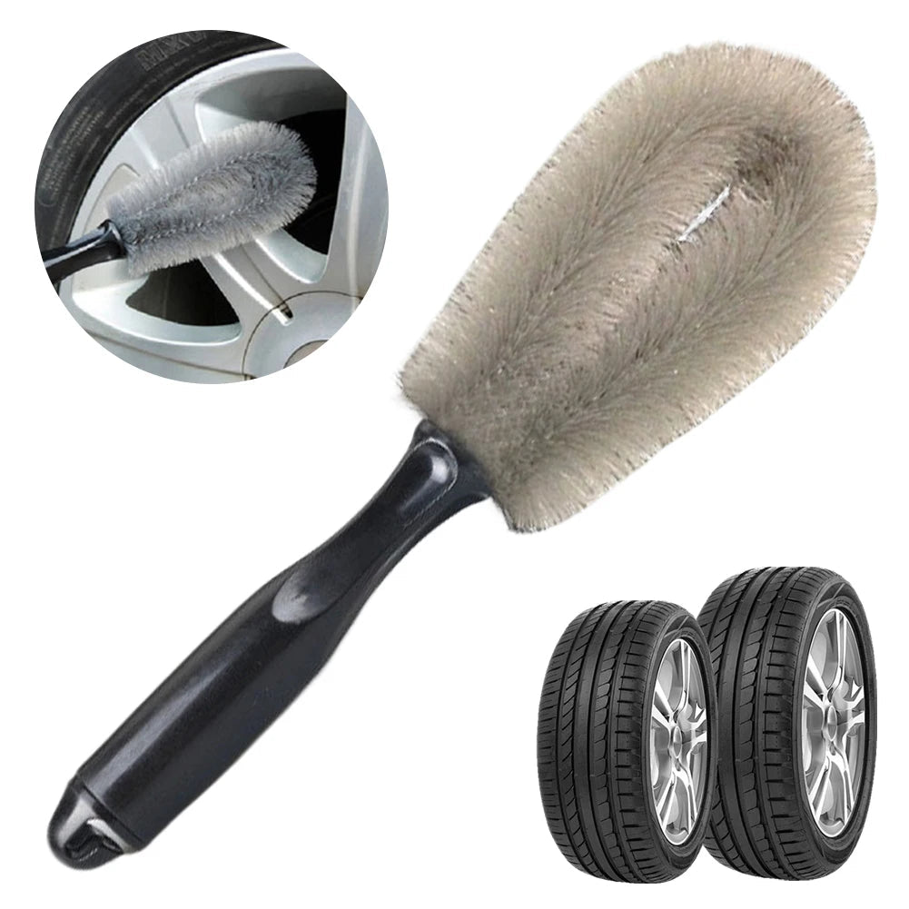 Tire Detail Brush Car Rim Scrubber Cleaner Duster Car Wheel Rim Hub Cleaning Brush Soft Bristle Auto Detailing Washing Tools - PrimeNest