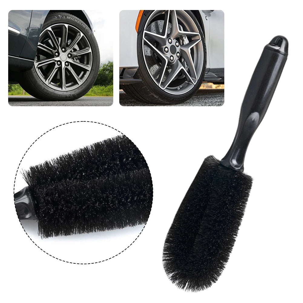 Tire Detail Brush Car Rim Scrubber Cleaner Duster Car Wheel Rim Hub Cleaning Brush Soft Bristle Auto Detailing Washing Tools - PrimeNest