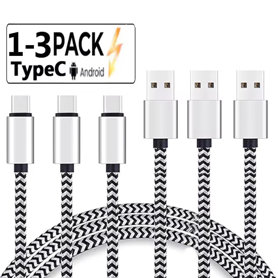 USB Type C Cable 2.4A Fast Charging Battery Charger Wire Woven Nylon Data Cable Mobile Phone Charger For Huawei Samsung USB C - PrimeNest