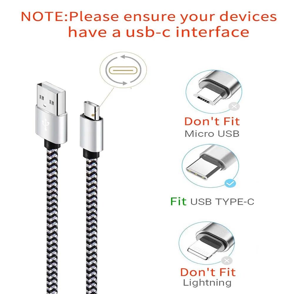 USB Type C Cable 2.4A Fast Charging Battery Charger Wire Woven Nylon Data Cable Mobile Phone Charger For Huawei Samsung USB C - PrimeNest