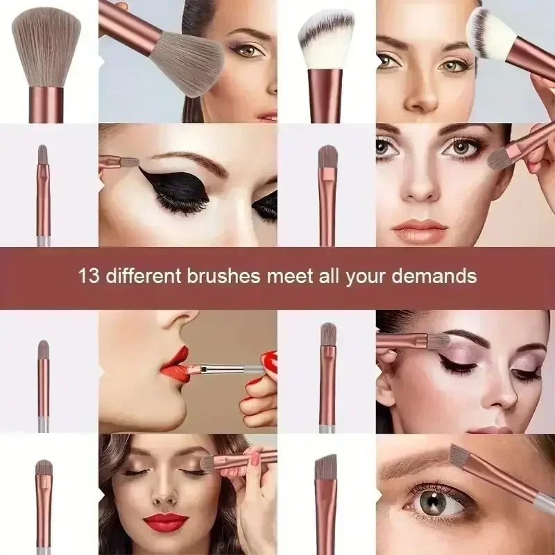 Vegan Makeup Brush Set - Soft Fluffy Kabuki & Blending Brushes for Foundation, Contour & Baking, Cruelty-Free Salon Tools - PrimeNest