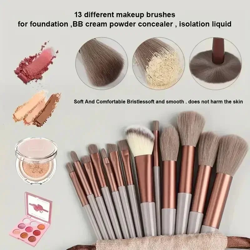 Vegan Makeup Brush Set - Soft Fluffy Kabuki & Blending Brushes for Foundation, Contour & Baking, Cruelty-Free Salon Tools - PrimeNest