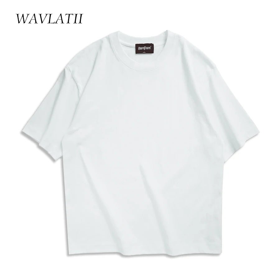 WAVLATII Oversized Summer T shirts for Women Men Brown Casual Female Korean Streetwear Tees Unisex Basic Solid Young Cool Tops - PrimeNest