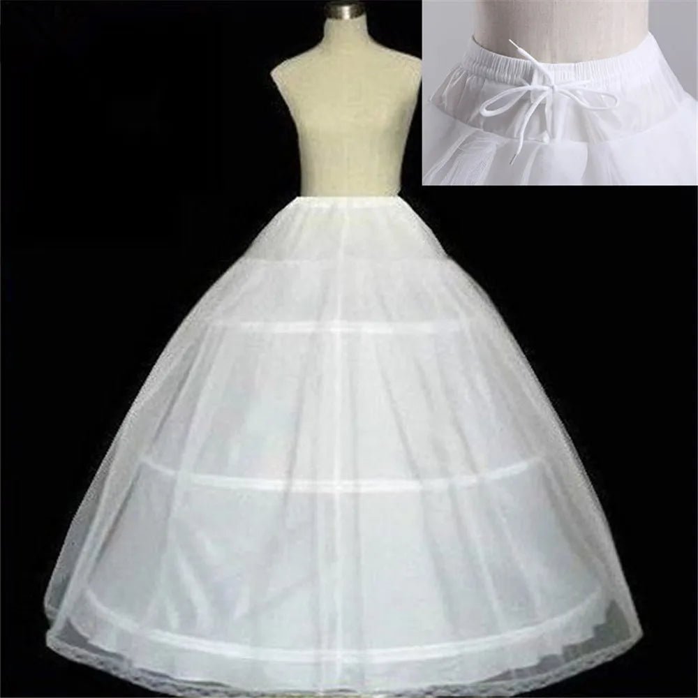 White Tulle Petticoat for A Line Style Wedding Dress 4-Layers No Hoops Bridal Wedding Accessories Long Petticoats Underskirt - PrimeNest