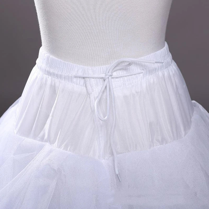 White Tulle Petticoat for A Line Style Wedding Dress 4-Layers No Hoops Bridal Wedding Accessories Long Petticoats Underskirt - PrimeNest