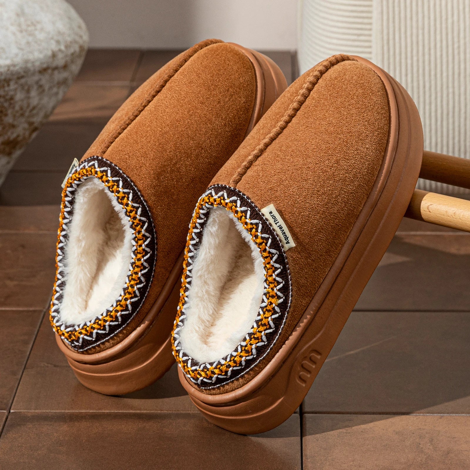 Winter Women's Slippers Boots Fashion Fuzzy Fur Anti-slip Soft Sole Outdoor Indoor Warm Comfort Men Plush Houseshoes Couple - PrimeNest