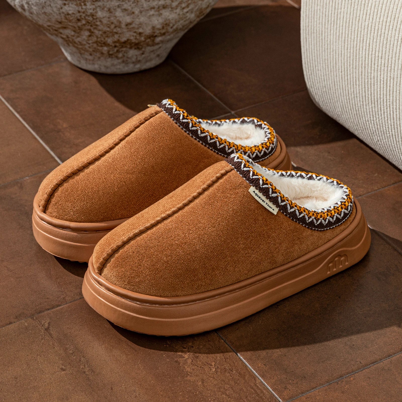 Winter Women's Slippers Boots Fashion Fuzzy Fur Anti-slip Soft Sole Outdoor Indoor Warm Comfort Men Plush Houseshoes Couple - PrimeNest