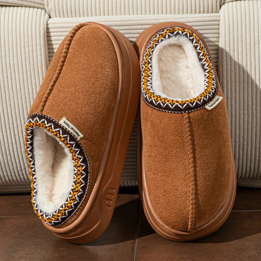 Winter Women's Slippers Boots Fashion Fuzzy Fur Anti-slip Soft Sole Outdoor Indoor Warm Comfort Men Plush Houseshoes Couple - PrimeNest