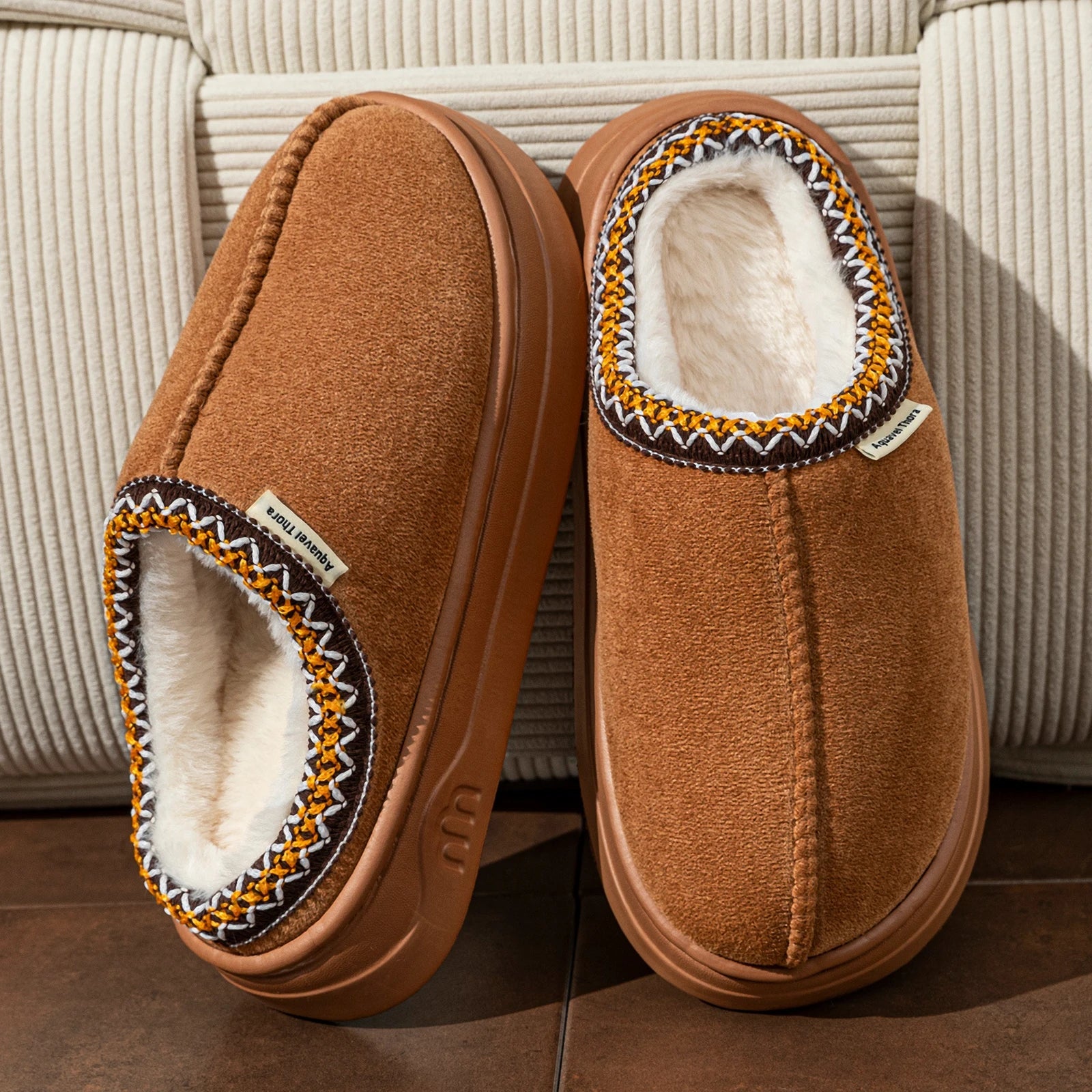 Winter Women's Slippers Boots Fashion Fuzzy Fur Anti-slip Soft Sole Outdoor Indoor Warm Comfort Men Plush Houseshoes Couple - PrimeNest