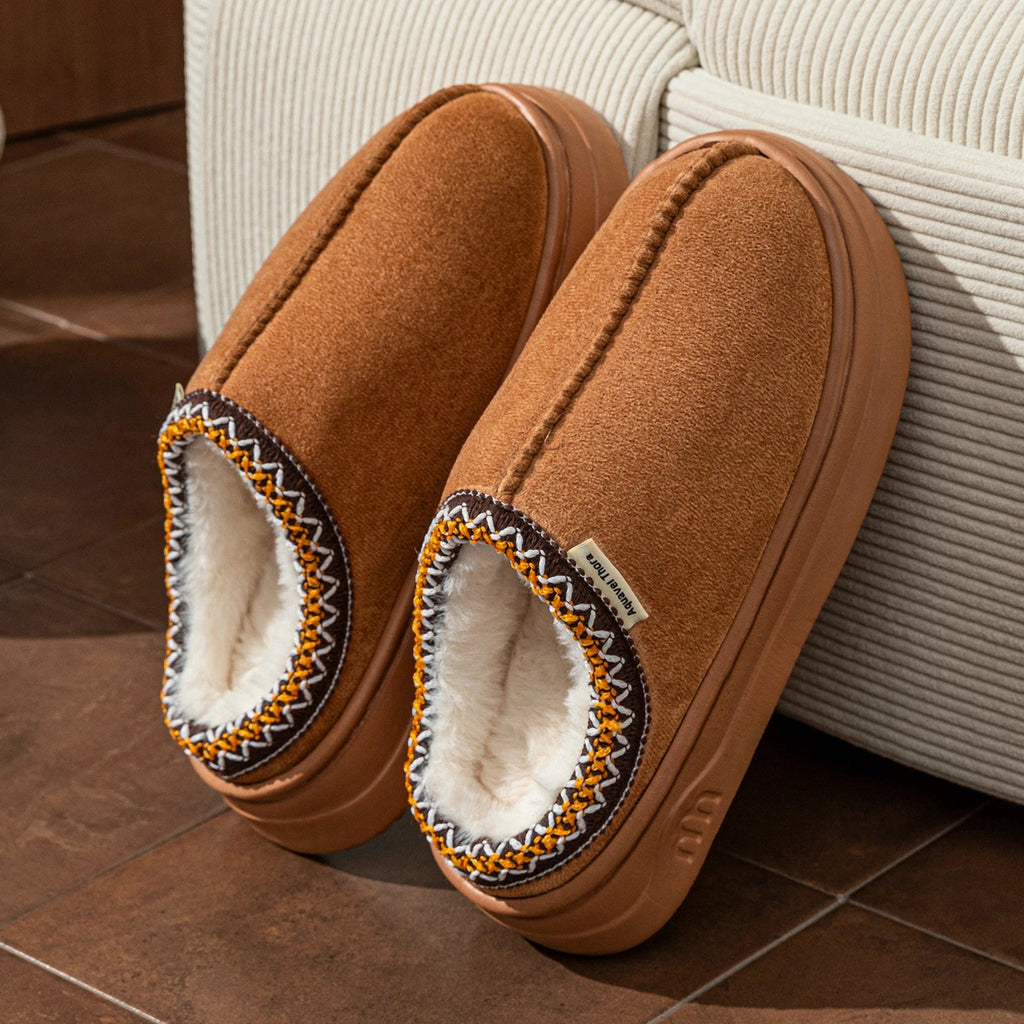 Winter Women's Slippers Boots Fashion Fuzzy Fur Anti-slip Soft Sole Outdoor Indoor Warm Comfort Men Plush Houseshoes Couple - PrimeNest