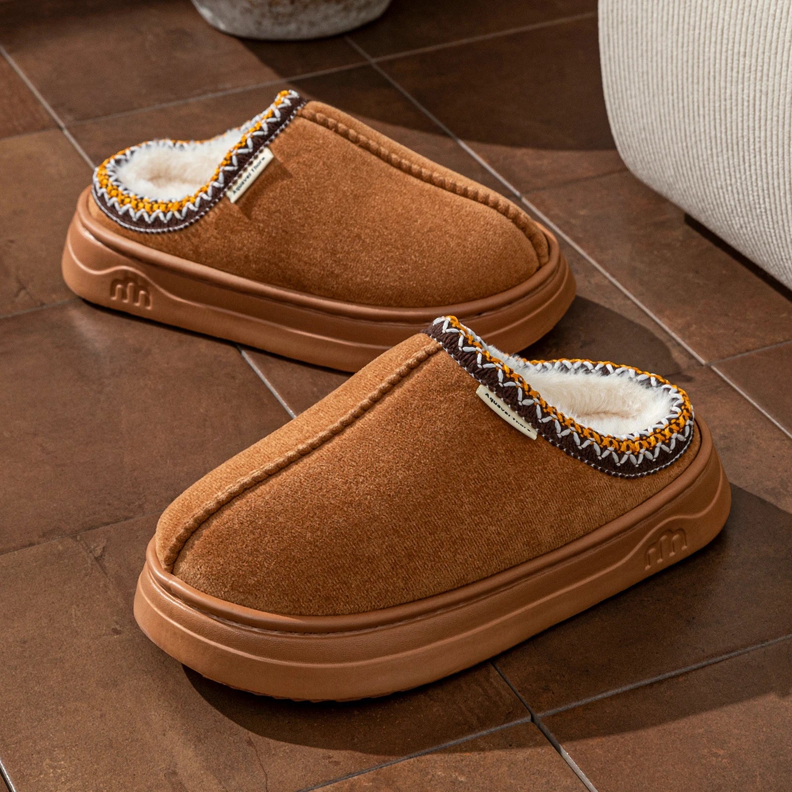 Winter Women's Slippers Boots Fashion Fuzzy Fur Anti-slip Soft Sole Outdoor Indoor Warm Comfort Men Plush Houseshoes Couple - PrimeNest